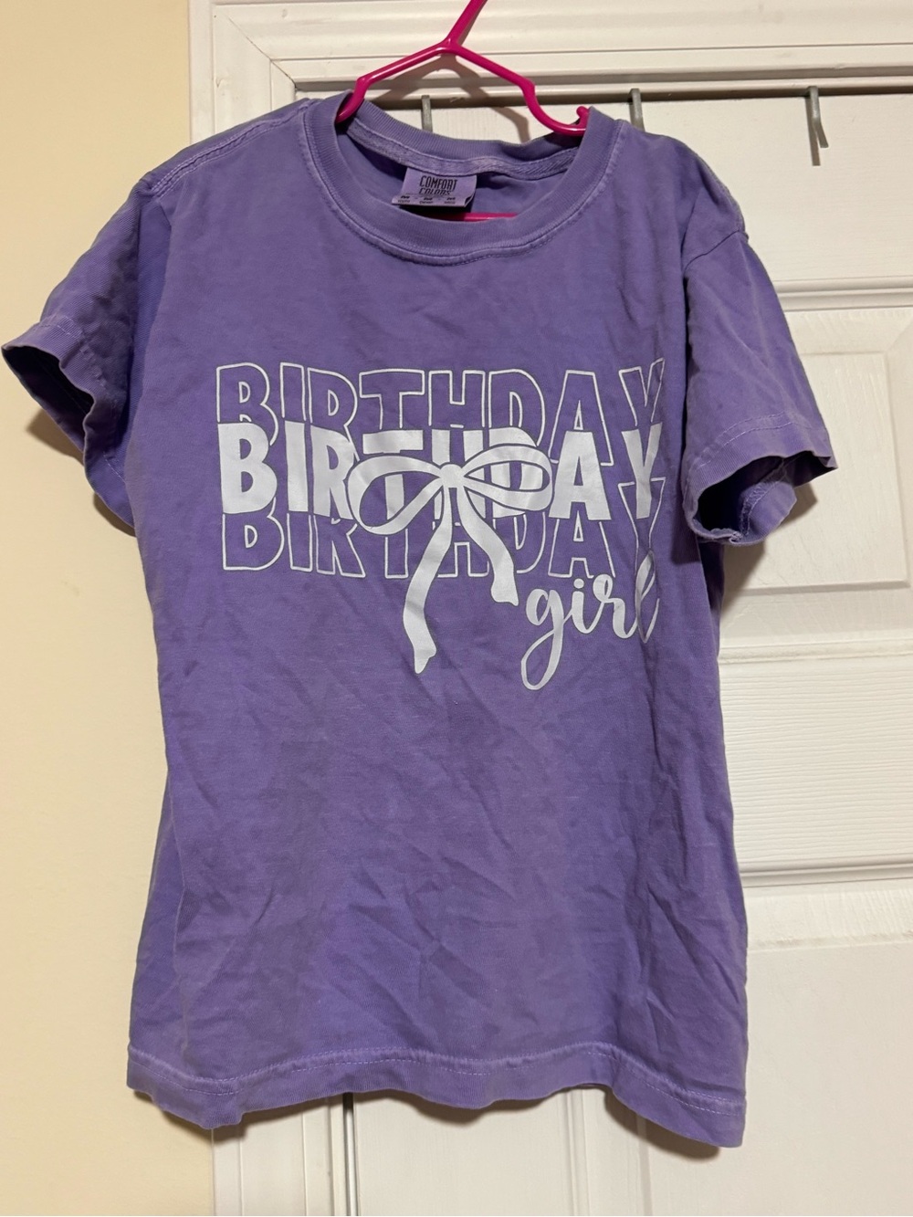 Comfort Colors Birthday Girl Graphic Tee Purple Size Youth Medium